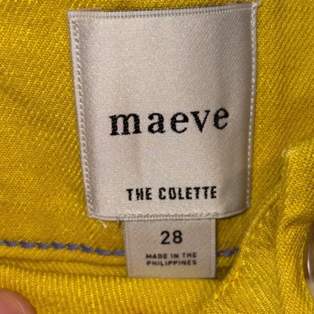 Maeve The Colette Wide Leg Cropped Pants Limelight Yellow Size 28 NWT - Picture 4 of 10